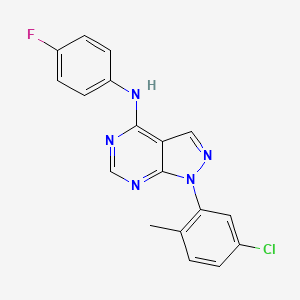 molecular formula C18H13ClFN5 B2769314 1-(5-氯-2-甲基苯基)-N-(4-氟苯基)-1H-吡唑并[3,4-d]嘧啶-4-胺 CAS No. 890937-64-1
