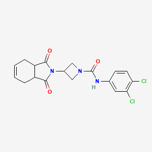 molecular formula C18H17Cl2N3O3 B2769316 N-(3,4-dichlorophenyl)-3-(1,3-dioxo-3a,4,7,7a-tetrahydro-1H-isoindol-2(3H)-yl)azetidine-1-carboxamide CAS No. 2034381-61-6