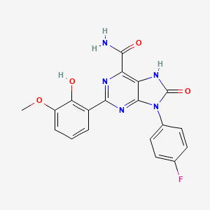 9-(4-fluorophenyl)-2-(2-hydroxy-3-methoxyphenyl)-8-oxo-8,9-dihydro-7H-purine-6-carboxamide