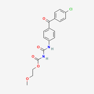 B2769334 2-methoxyethyl N-[[4-(4-chlorobenzoyl)phenyl]carbamoyl]carbamate CAS No. 351068-74-1