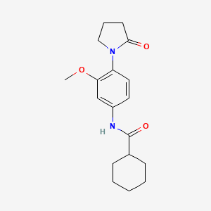 B2769343 N-(3-methoxy-4-(2-oxopyrrolidin-1-yl)phenyl)cyclohexanecarboxamide CAS No. 941993-16-4