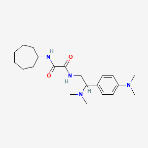 molecular formula C21H34N4O2 B2769351 N1-环庚基-N2-(2-(二甲氨基)-2-(4-(二甲氨基)苯基)乙基)草酰胺 CAS No. 941887-02-1