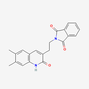 B2769357 2-(2-(6,7-Dimethyl-2-oxo-1,2-dihydroquinolin-3-yl)ethyl)isoindoline-1,3-dione CAS No. 702665-71-2