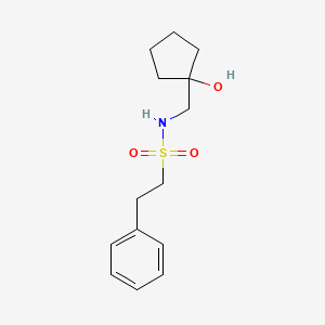 molecular formula C14H21NO3S B2769377 N-((1-羟基环戊基)甲基)-2-苯基乙烷磺酰胺 CAS No. 1217075-70-1