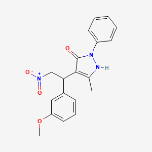 molecular formula C19H19N3O4 B2769378 4-[1-(3-methoxyphenyl)-2-nitroethyl]-3-methyl-1-phenyl-1H-pyrazol-5-ol CAS No. 1007186-21-1