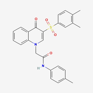 molecular formula C26H24N2O4S B2769383 2-(3-((3,4-dimethylphenyl)sulfonyl)-4-oxoquinolin-1(4H)-yl)-N-(p-tolyl)acetamide CAS No. 902521-25-9