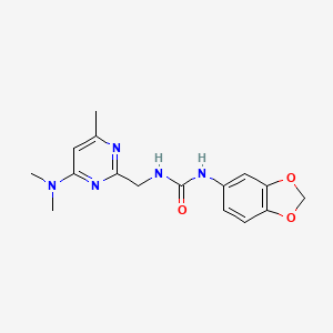 molecular formula C16H19N5O3 B2769401 1-(Benzo[d][1,3]dioxol-5-yl)-3-((4-(dimethylamino)-6-methylpyrimidin-2-yl)methyl)urea CAS No. 1797811-74-5