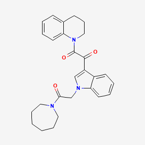 molecular formula C27H29N3O3 B2769405 1-(1-(2-(azepan-1-yl)-2-oxoethyl)-1H-indol-3-yl)-2-(3,4-dihydroquinolin-1(2H)-yl)ethane-1,2-dione CAS No. 887225-54-9