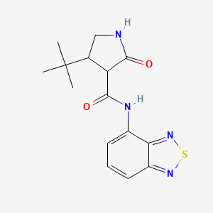 molecular formula C15H18N4O2S B2769407 N-(2,1,3-苯并噻二唑-4-基)-4-叔丁基-2-氧代吡咯烷-3-甲酰胺 CAS No. 2097934-43-3