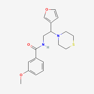 molecular formula C18H22N2O3S B2769408 N-(2-(呋喃-3-基)-2-硫吗啉基乙基)-3-甲氧基苯甲酰胺 CAS No. 2034541-52-9