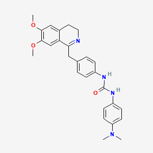 molecular formula C27H30N4O3 B2769419 1-(4-((6,7-二甲氧基(3,4-二氢异喹啉基))甲基苯基)-3-(4-(二甲基氨基)苯基)脲 CAS No. 1024361-27-0