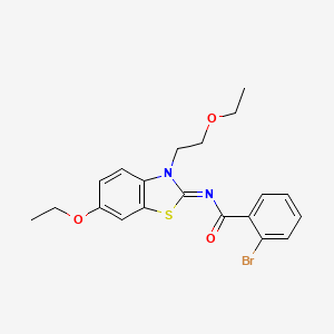 molecular formula C20H21BrN2O3S B2769420 (Z)-2-溴-N-(6-乙氧基-3-(2-乙氧基乙基)苯并[d]噻唑-2(3H)-基)苯甲酰胺 CAS No. 865174-23-8
