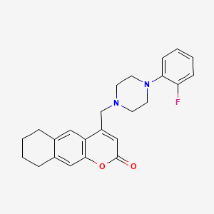 molecular formula C24H25FN2O2 B2769423 4-((4-(2-氟苯基)哌嗪-1-基)甲基)-6,7,8,9-四氢-2H-苯并[g]咖啡因-2-酮 CAS No. 877797-76-7