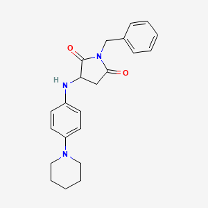 molecular formula C22H25N3O2 B2769428 1-苄基-3-{[4-(哌啶-1-基)苯基]氨基}吡咯啉-2,5-二酮 CAS No. 471916-28-6