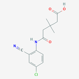 molecular formula C14H15ClN2O3 B276944 5-(4-Chloro-2-cyanoanilino)-3,3-dimethyl-5-oxopentanoic acid 