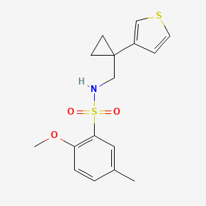 2-Methoxy-5-methyl-N-[(1-thiophen-3-ylcyclopropyl)methyl]benzenesulfonamide