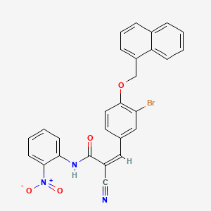 (Z)-3-[3-Bromo-4-(naphthalen-1-ylmethoxy)phenyl]-2-cyano-N-(2-nitrophenyl)prop-2-enamide