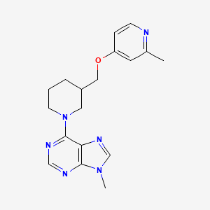 molecular formula C18H22N6O B2769449 9-Methyl-6-[3-[(2-methylpyridin-4-yl)oxymethyl]piperidin-1-yl]purine CAS No. 2379994-38-2