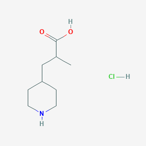 molecular formula C9H18ClNO2 B2769451 2-Methyl-3-(piperidin-4-yl)propanoic acid hydrochloride CAS No. 1909315-99-6