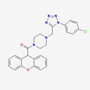 molecular formula C26H23ClN6O2 B2769454 (4-((1-(4-chlorophenyl)-1H-tetrazol-5-yl)methyl)piperazin-1-yl)(9H-xanthen-9-yl)methanone CAS No. 1049457-57-9