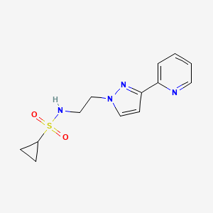 N-(2-(3-(pyridin-2-yl)-1H-pyrazol-1-yl)ethyl)cyclopropanesulfonamide