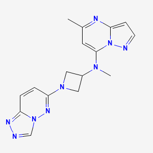 molecular formula C16H17N9 B2769466 N-methyl-N-{5-methylpyrazolo[1,5-a]pyrimidin-7-yl}-1-{[1,2,4]triazolo[4,3-b]pyridazin-6-yl}azetidin-3-amine CAS No. 2200879-27-0