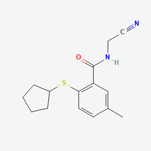 N-(Cyanomethyl)-2-cyclopentylsulfanyl-5-methylbenzamide