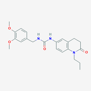 molecular formula C22H27N3O4 B2769474 1-(3,4-Dimethoxybenzyl)-3-(2-oxo-1-propyl-1,2,3,4-tetrahydroquinolin-6-yl)urea CAS No. 1170204-84-8