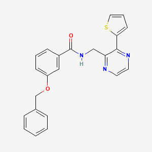 molecular formula C23H19N3O2S B2769475 3-(benzyloxy)-N-((3-(thiophen-2-yl)pyrazin-2-yl)methyl)benzamide CAS No. 2034495-97-9