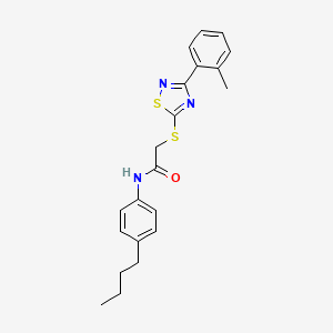 molecular formula C21H23N3OS2 B2769479 N-(4-butylphenyl)-2-((3-(o-tolyl)-1,2,4-thiadiazol-5-yl)thio)acetamide CAS No. 864918-50-3