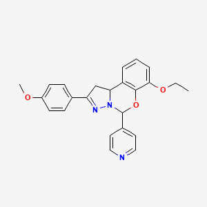 7-ethoxy-2-(4-methoxyphenyl)-5-(pyridin-4-yl)-5,10b-dihydro-1H-benzo[e]pyrazolo[1,5-c][1,3]oxazine