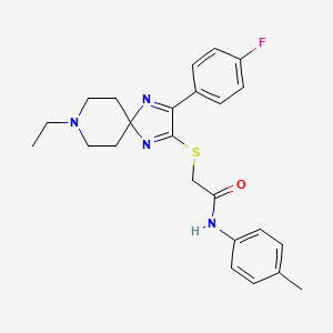 2-((8-ethyl-3-(4-fluorophenyl)-1,4,8-triazaspiro[4.5]deca-1,3-dien-2-yl)thio)-N-(p-tolyl)acetamide