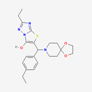 2-Ethyl-5-((4-ethylphenyl)(1,4-dioxa-8-azaspiro[4.5]decan-8-yl)methyl)thiazolo[3,2-b][1,2,4]triazol-6-ol