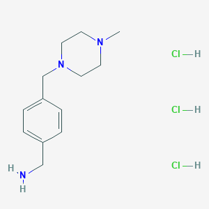 molecular formula C13H24Cl3N3 B2769504 [4-[(4-Methylpiperazin-1-yl)methyl]phenyl]methanamine;trihydrochloride CAS No. 2377031-88-2