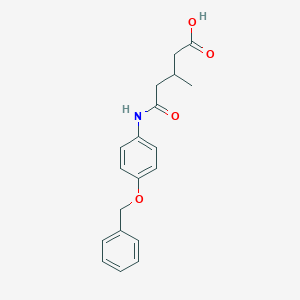 molecular formula C19H21NO4 B276951 5-{[4-(Benzyloxy)phenyl]amino}-3-methyl-5-oxopentanoic acid 