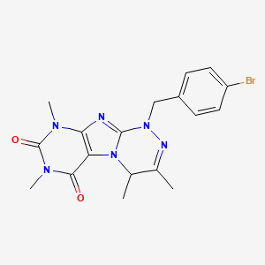 molecular formula C18H19BrN6O2 B2769516 1-(4-bromobenzyl)-3,4,7,9-tetramethyl-7,9-dihydro-[1,2,4]triazino[3,4-f]purine-6,8(1H,4H)-dione CAS No. 898442-52-9