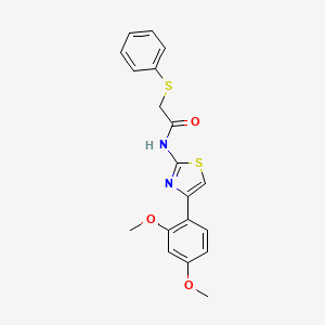 molecular formula C19H18N2O3S2 B2769517 N-(4-(2,4-dimethoxyphenyl)thiazol-2-yl)-2-(phenylthio)acetamide CAS No. 895484-59-0