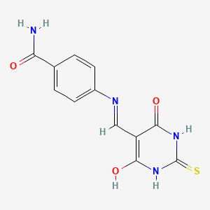 4-(((4,6-dioxo-2-thioxotetrahydropyrimidin-5(2H)-ylidene)methyl)amino)benzamide
