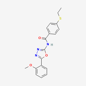 4-ethylsulfanyl-N-[5-(2-methoxyphenyl)-1,3,4-oxadiazol-2-yl]benzamide