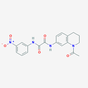 molecular formula C19H18N4O5 B2769524 N'-(1-乙酰-3,4-二氢-2H-喹啉-7-基)-N-(3-硝基苯基)氧酰胺 CAS No. 898413-38-2