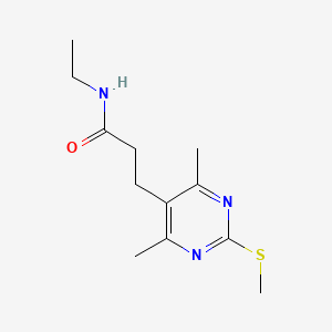 molecular formula C12H19N3OS B2769525 3-[4,6-dimethyl-2-(methylsulfanyl)pyrimidin-5-yl]-N-ethylpropanamide CAS No. 1325496-86-3