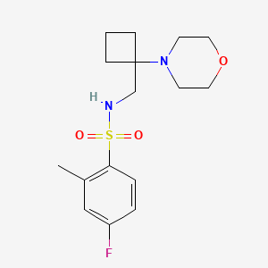 4-Fluoro-2-methyl-N-[(1-morpholin-4-ylcyclobutyl)methyl]benzenesulfonamide