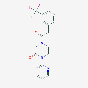 1-Pyridin-2-yl-4-[2-[3-(trifluoromethyl)phenyl]acetyl]piperazin-2-one