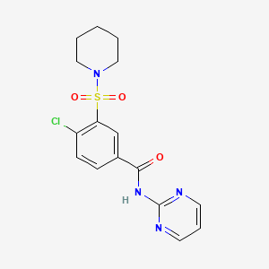 molecular formula C16H17ClN4O3S B2769531 4-chloro-3-(piperidin-1-ylsulfonyl)-N-(pyrimidin-2-yl)benzamide CAS No. 890612-92-7
