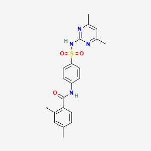 molecular formula C21H22N4O3S B2769540 N-[4-[(4,6-二甲基嘧啶-2-基)磺酰氨基]苯基]-2,4-二甲基苯甲酰胺 CAS No. 887888-65-5