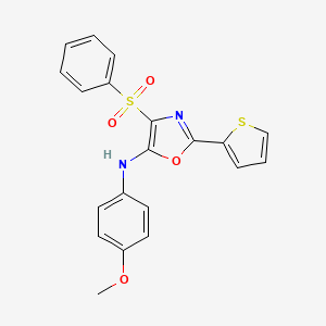 4-(benzenesulfonyl)-N-(4-methoxyphenyl)-2-thiophen-2-yl-1,3-oxazol-5-amine