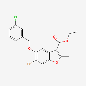 Ethyl 6-bromo-5-[(3-chlorophenyl)methoxy]-2-methyl-1-benzofuran-3-carboxylate