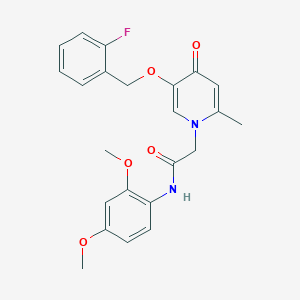 molecular formula C23H23FN2O5 B2769556 N-(2,4-dimethoxyphenyl)-2-(5-((2-fluorobenzyl)oxy)-2-methyl-4-oxopyridin-1(4H)-yl)acetamide CAS No. 946204-74-6