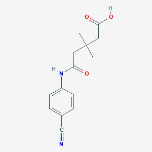 molecular formula C14H16N2O3 B276956 5-(4-Cyanoanilino)-3,3-dimethyl-5-oxopentanoic acid 