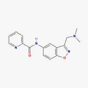 molecular formula C16H16N4O2 B2769563 N-[3-[(Dimethylamino)methyl]-1,2-benzoxazol-5-yl]pyridine-2-carboxamide CAS No. 2380033-03-2
